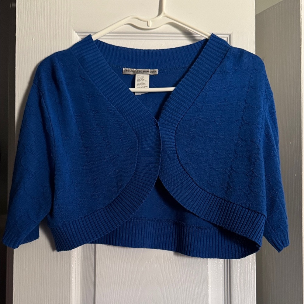 Talbots Royal Blue Knit Bolero Shrug